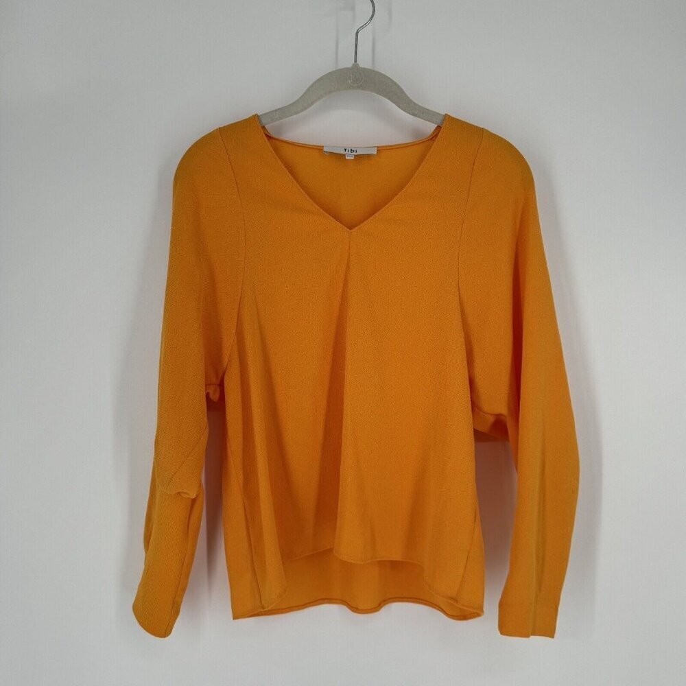 Tibi top womens XXS orange oversized relaxed colorful blouse shirt office work